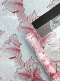 Пленка матовая 65мкм 58см х 10м Флора Люкс красный