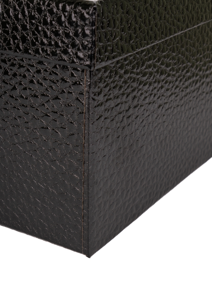 Коробка прямоугольник набор из  5шт 53х35х22см текстура кожи черный