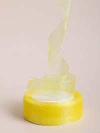 Лента органза 24мм х 25 ярд желтый