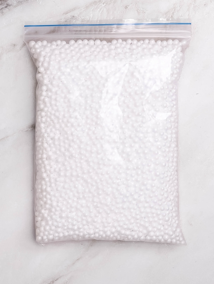 Шарики пенопласт 10гр 3-5мм белые