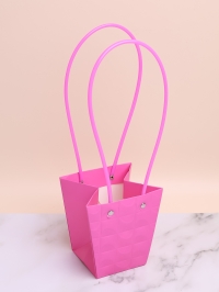 Сумочка для цветов трапеция H12,5х12х8см 3D фуксия