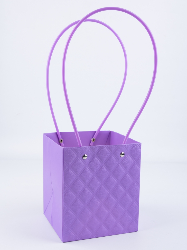 Сумочка для цветов 13х15х12,5см 3D М12 лаванда