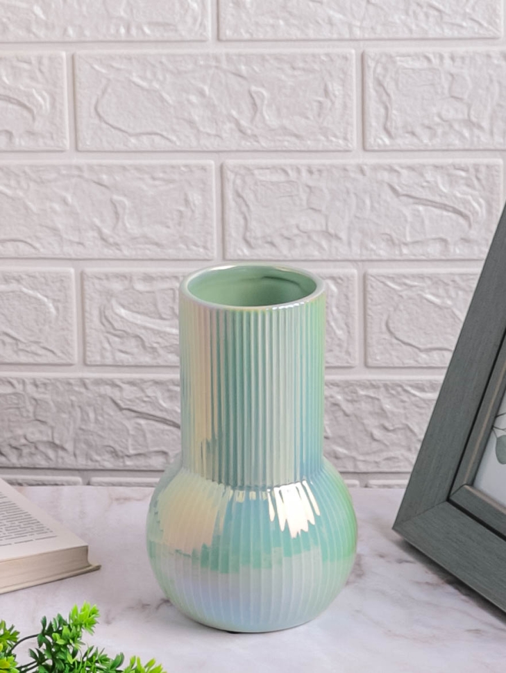 Ваза керамика 20,5х13см ZG 2005-1 Перламутр зеленый