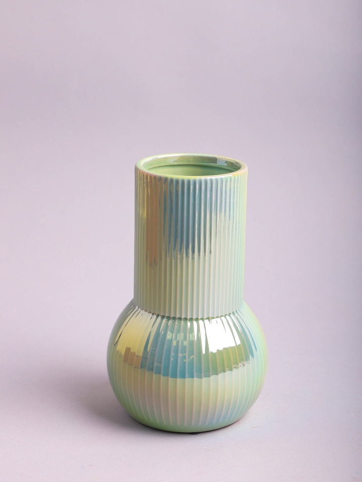 Ваза керамика 20,5х13см ZG 2005-1 Перламутр зеленый