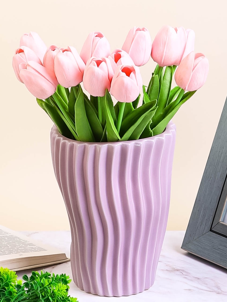 Ваза керамика 19,5х15см 1248 сиреневый