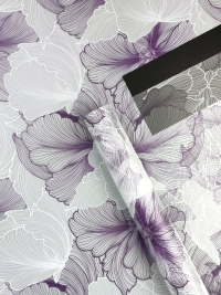 Пленка матовая 65мкм 58см х 10м Флора Люкс сиреневый