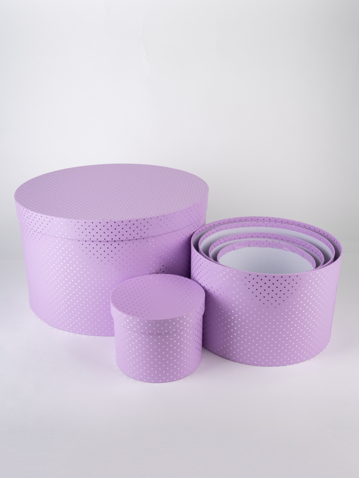 Коробка цилиндр набор из 10шт d41хh25см сирень