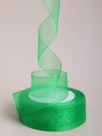 Лента органза 24мм х 25 ярд зеленый