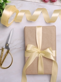 Лента атласная 25мм х 25 ярд  JD песочный