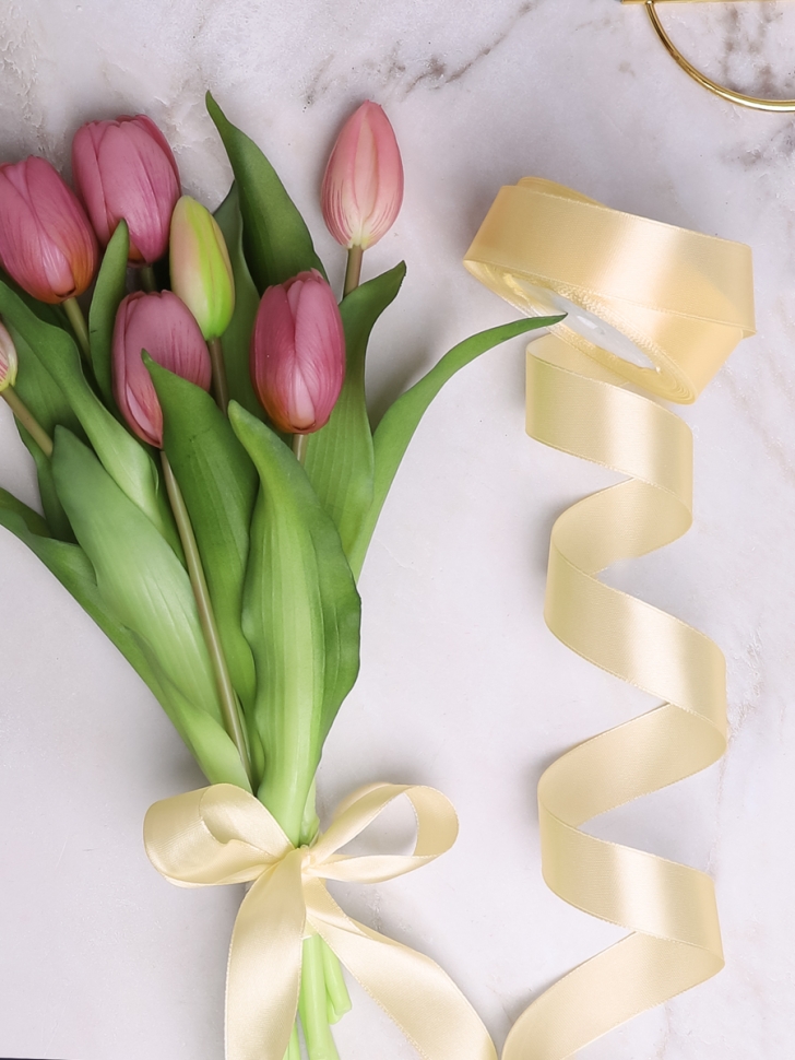 Лента атласная 25мм х 25 ярд JD песочный Лента атласная 25мм х 25 ярд JD песочный