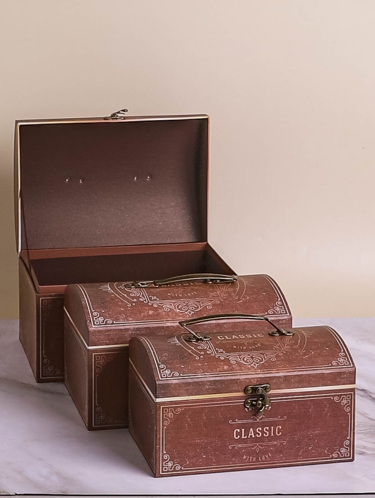 Коробка сундучок набор из 3шт 26x18x16,5см classic коричневый Коробка сундучок набор из 3шт 26x18x16,5см classic коричневый
