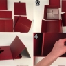 Коробка куб набор из 2шт 21x21x21см в полоску с выдвижной крышкой  кремовая