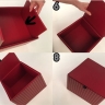 Коробка куб набор из 2шт 21x21x21см в полоску с выдвижной крышкой  кремовая