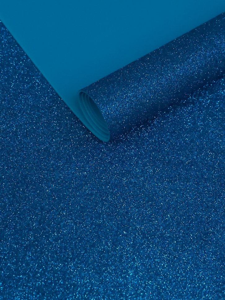 Фоамиран глиттерный 60х70см 1,8мм 1лист. синий