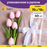 Бумага крафт 40г/м2, 70см x 10м, Одуванчики серебро