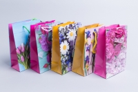 Сумочка ламинированная (14х20х7см) цветы