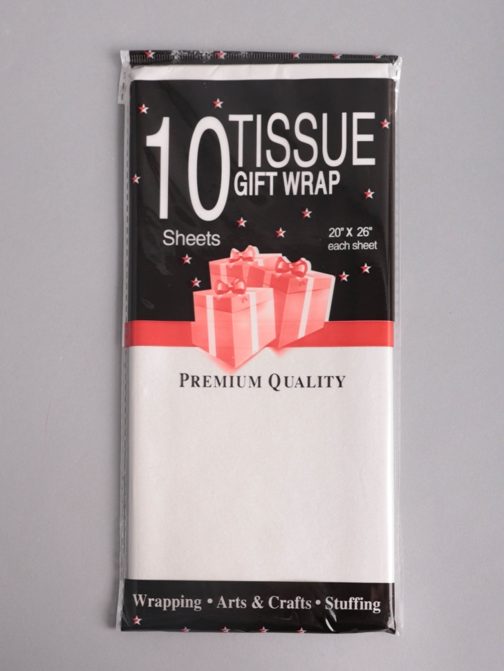 Бумага тишью жемчужная 50х66см,10 лист белый Бумага тишью жемчужная 50х66см,10 лист белый