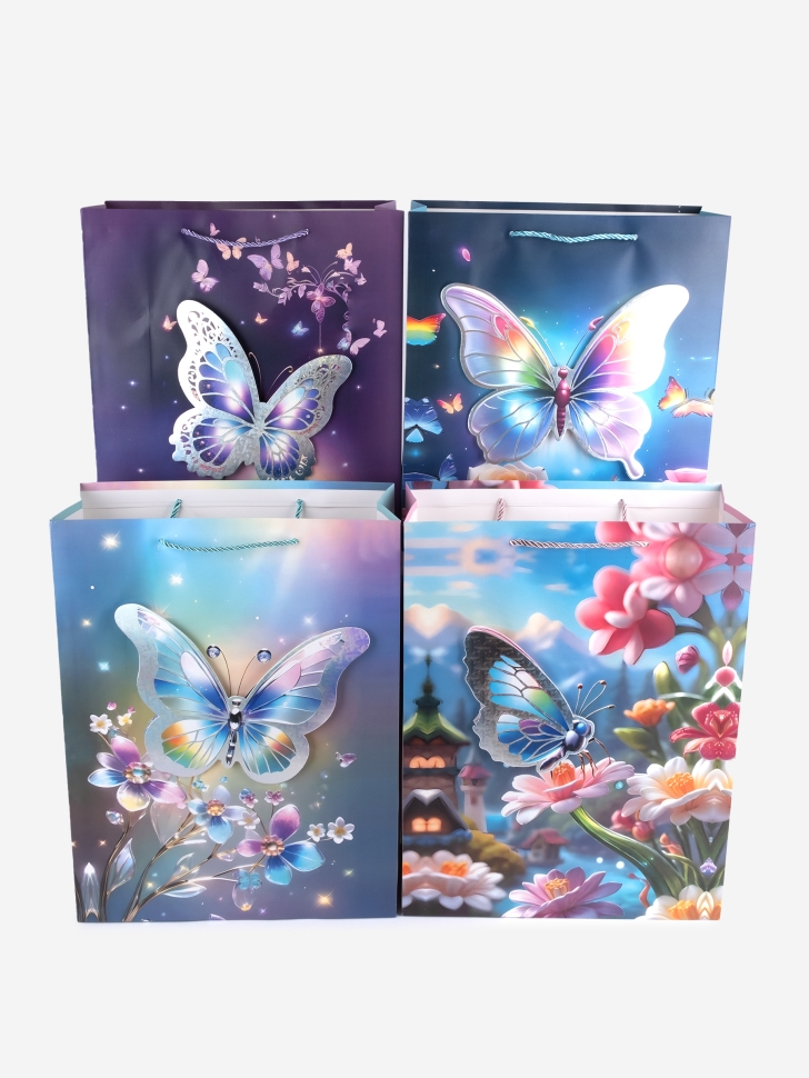 Сумочка Бабочки 667 31х40x12см микс