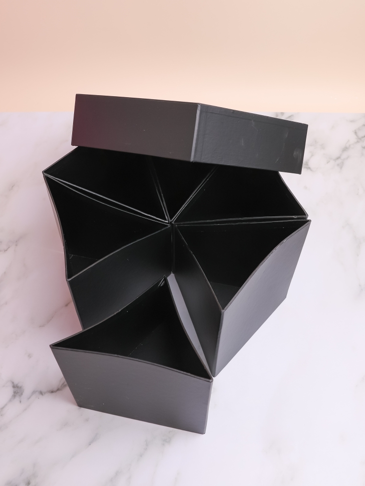 Коробка Тортик, набор из 6 частей 29,5х15, Черная  YH023-4