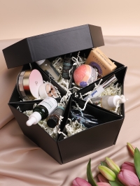 Коробка Тортик, набор из 6 частей 29,5х15, Черная  YH023-4