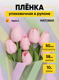 Пленка матовая Премиум 58см х 10м Радуга фисташковый