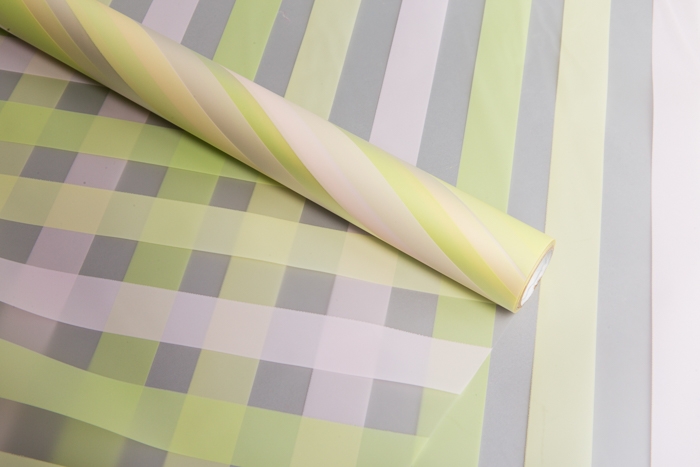 Пленка матовая Премиум 58см х 10м Радуга фисташковый