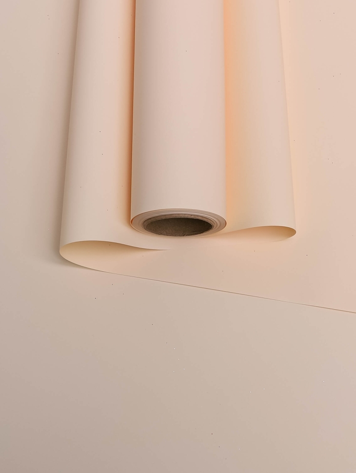 Пленка матовая  Пастель 58см х 10м на втулке, слоновая кость.