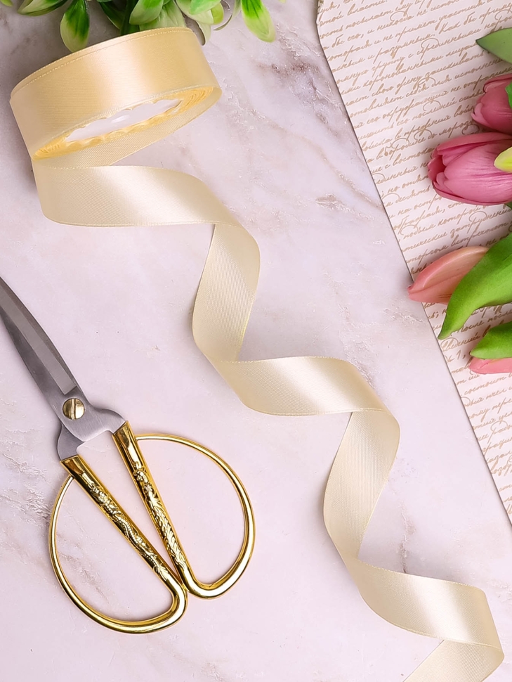 Лента атласная 20мм х 25ярд  JD шампань