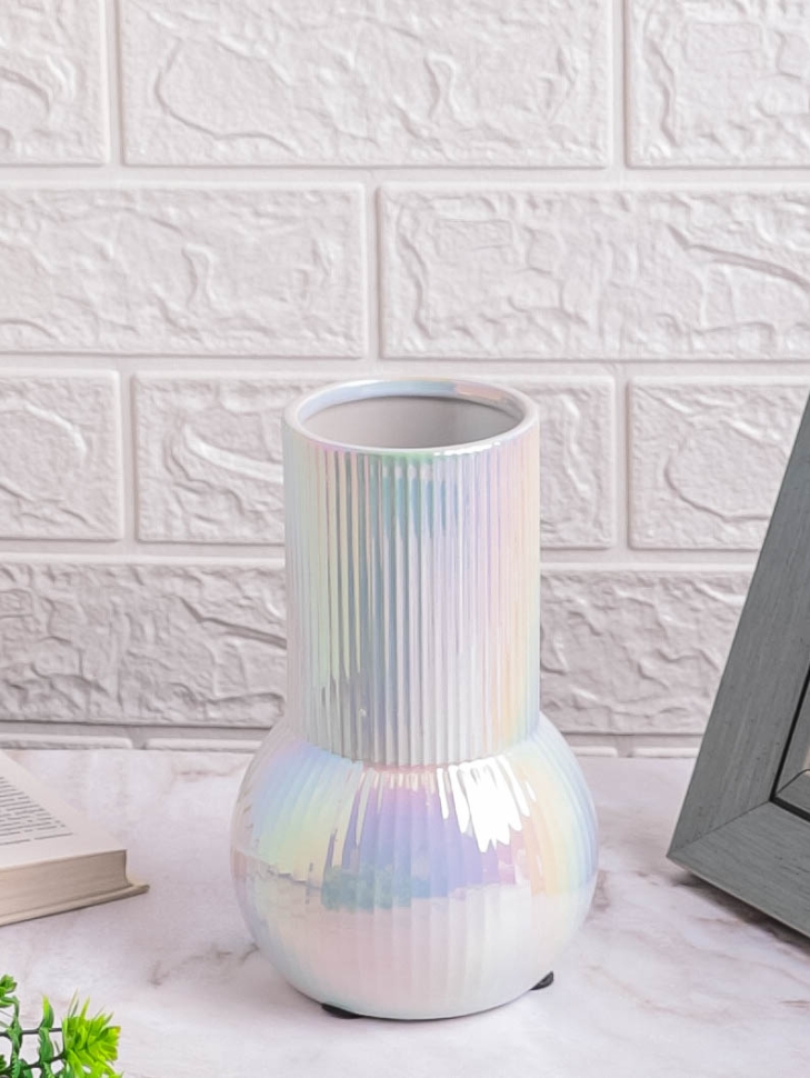 Ваза керамика 20,5х13см ZG 2005-1 Перламутр белый Ваза керамика 20,5х13см ZG 2005-1 Перламутр белый