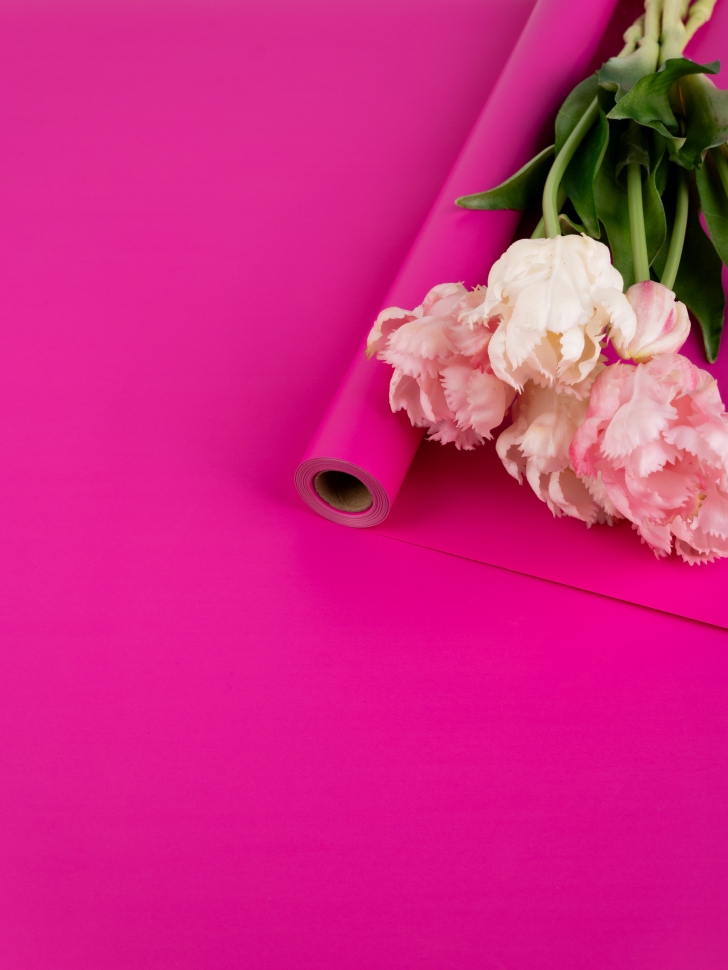 Пленка матовая  Пастель 58см х 10м на втулке, фуксия К