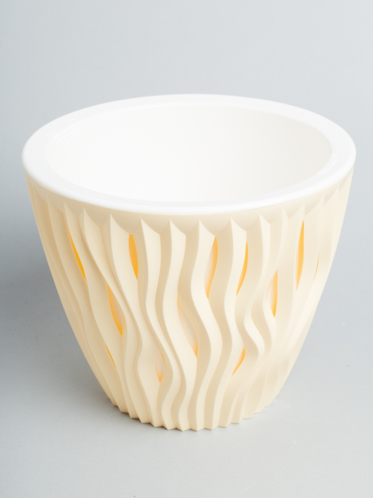 Кашпо из пластика "Вдохновение" 3л. h16,5см,d19.5см желтый