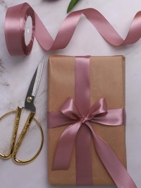 Лента атласная 25мм х 25 ярд  JD сиреневый пыльный