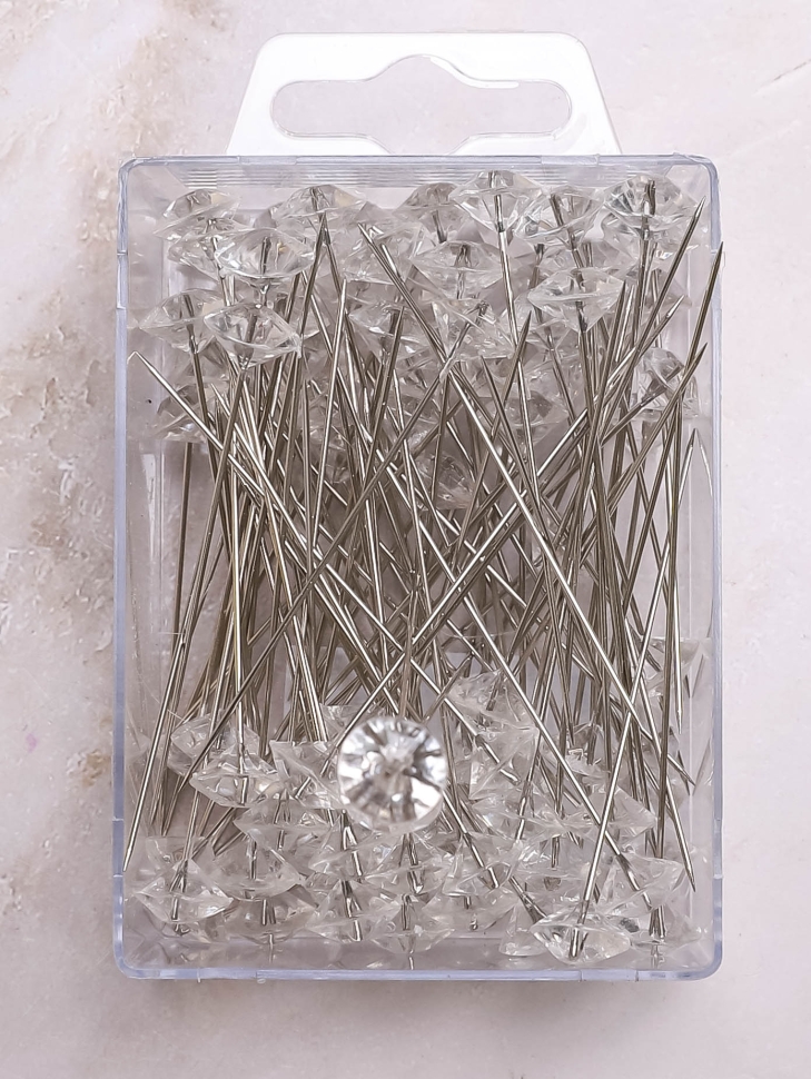 Булавка со стразами d6,5см, 100шт. прозрачный Булавка со стразами d6,5см, 100шт. прозрачный