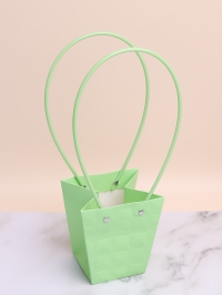 Сумочка для цветов трапеция H12,5х12х8см 3D фисташковый