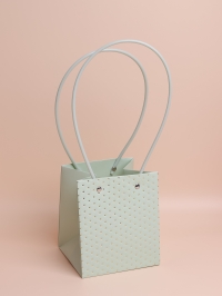 Сумочка для цветов 13х15х12,5см 3D М412 мята