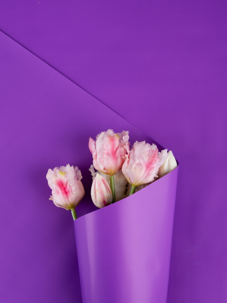 Пленка матовая  Пастель 58см х 10м на втулке, фиолет К