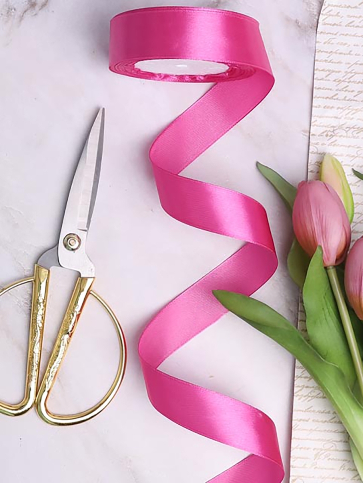 Лента атласная 25мм х 25 ярд JD фуксия Лента атласная 25мм х 25 ярд JD фуксия