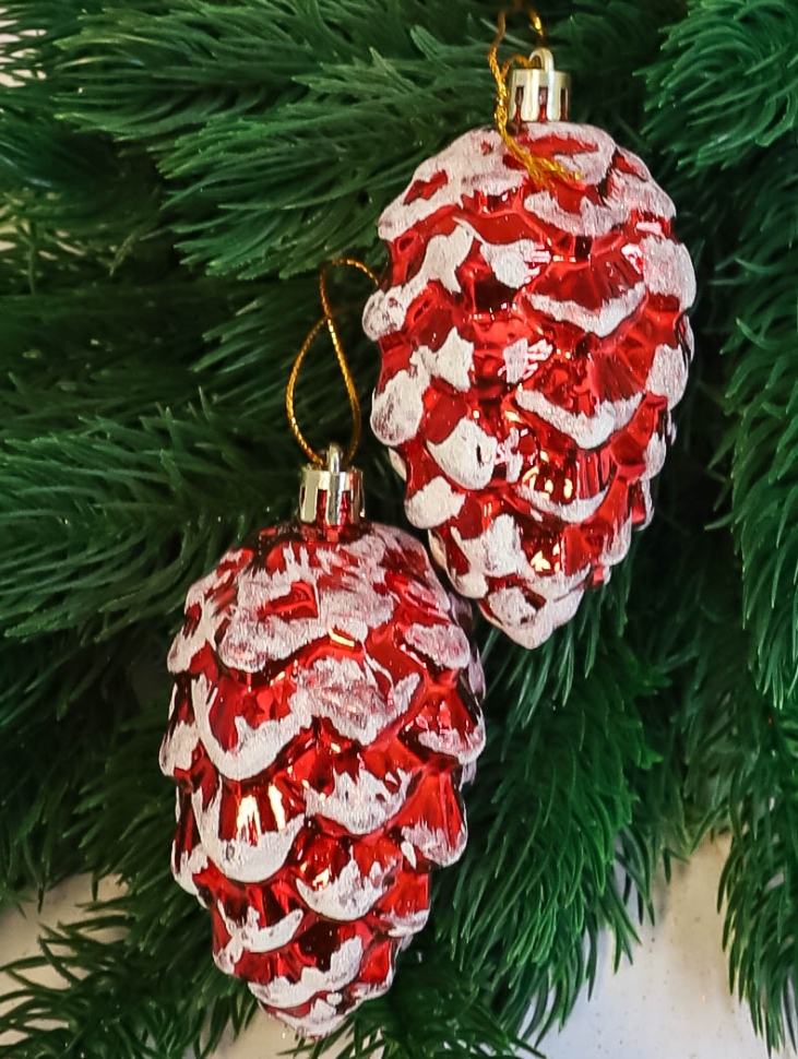 Игрушка елочная набор 2шт 5,5х10см Шишки