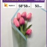 Пленка матовая 58смх58см 10 листов 50мкм РЦ фрост с каймой голубой Пленка матовая 58смх58см 10 листов 50мкм РЦ фрост с каймой голубой