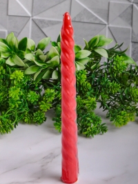 Свеча витая 25x250мм красный