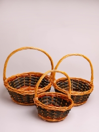 Корзина плетеная (ива) 3шт 34х34х36см M-28-23