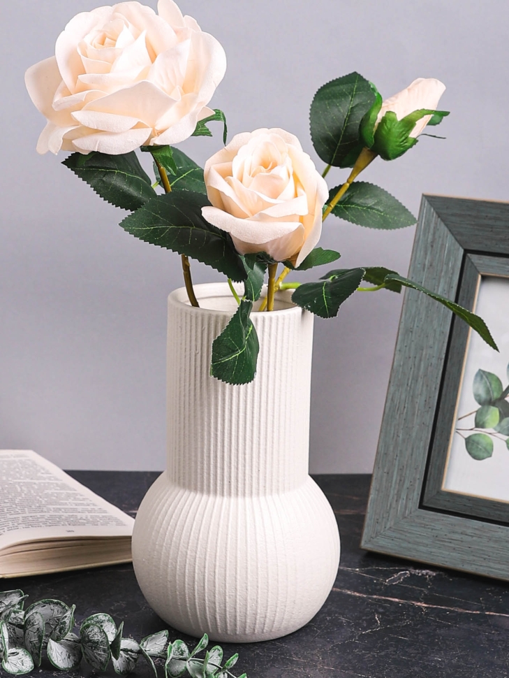 Ваза керамика 20,5х13см ZG 2005-2 белый Ваза керамика 20,5х13см ZG 2005-2 белый