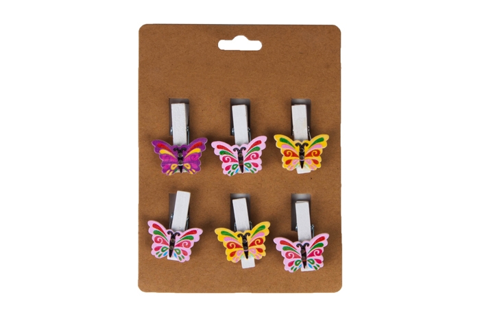 Прищепка 6шт. бабочки 1,8х2,8см Прищепка 6шт. бабочки 1,8х2,8см