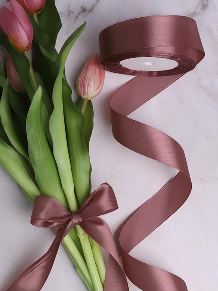 Лента атласная 25мм х 25 ярд JD капучино Лента атласная 25мм х 25 ярд JD капучино