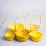 Корзина плетеная бамбук 5шт D26x10/36см желтый