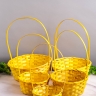 Корзина плетеная бамбук 5шт D26x10/36см желтый