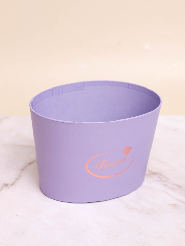 Коробка для цветов овал 14х10,6х10см фиолетовый Коробка для цветов овал 14х10,6х10см фиолетовый