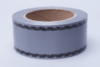 Лента простая траур 5/50 РД с дубками серая