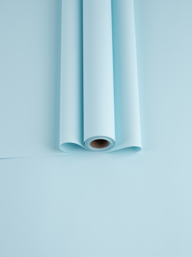Пленка матовая 65мкм 58см х 10м Ассоль голубой нежный