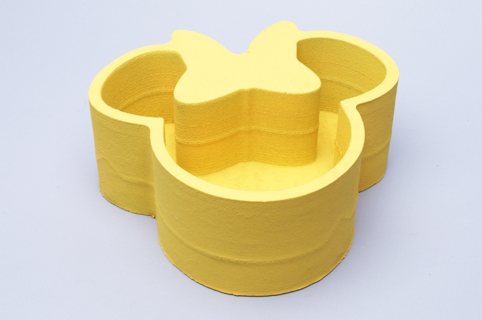 Пенобокс для цветов 25х22х10см Минни голова желтый